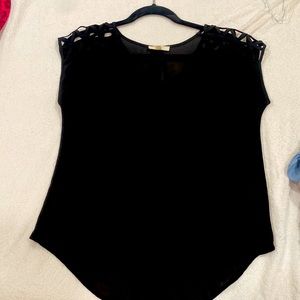 Casual black top great for office attire.